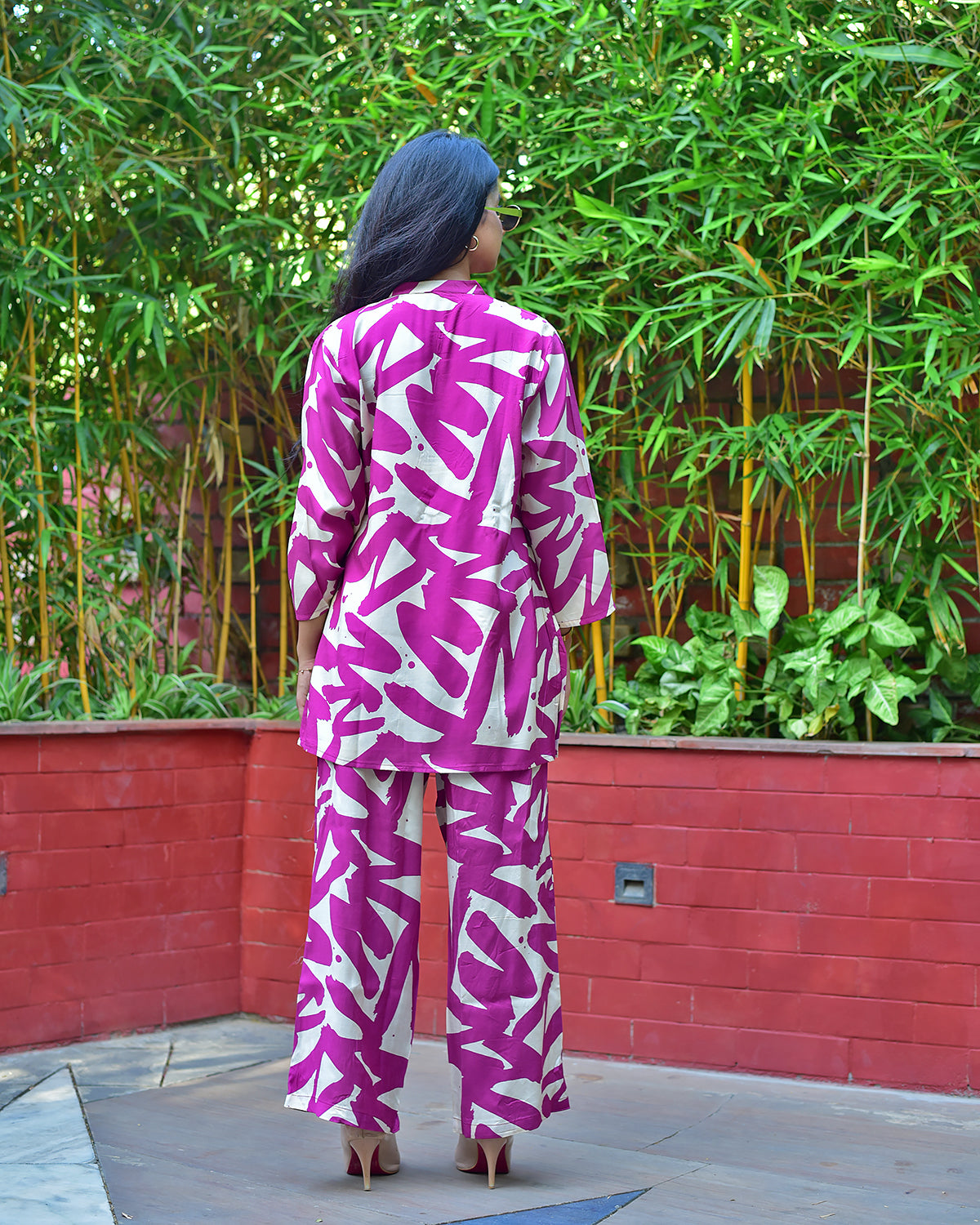 RUSSIAN SILK FUCHSIA PINK CO-ORD SET