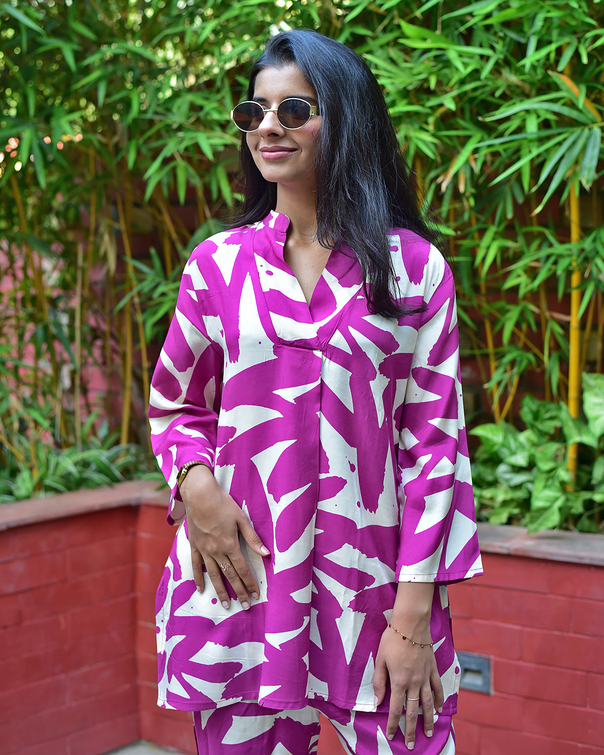 RUSSIAN SILK FUCHSIA PINK CO-ORD SET