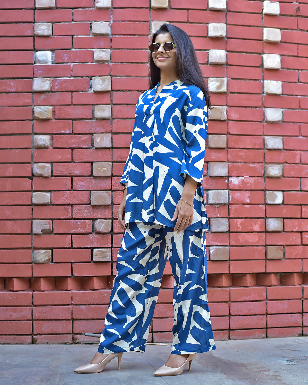 RUSSIAN SILK NAVY BLUE CO-ORD SET