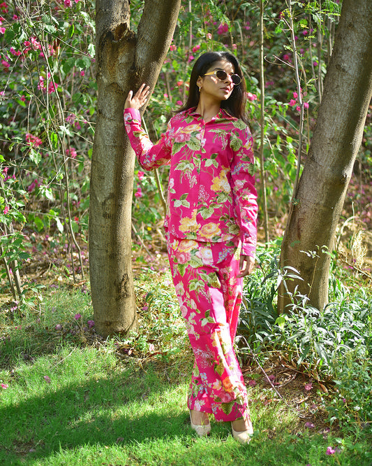 PURE COTTON DARK PINK CO-ORD SET