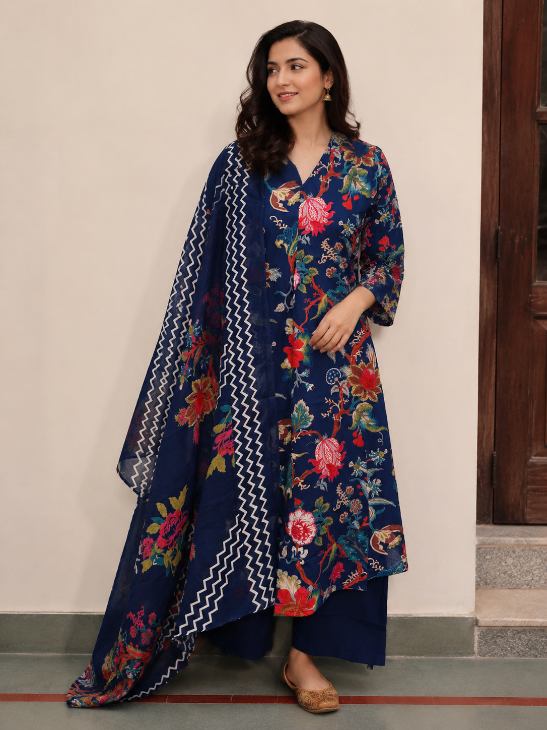 Blue floral print