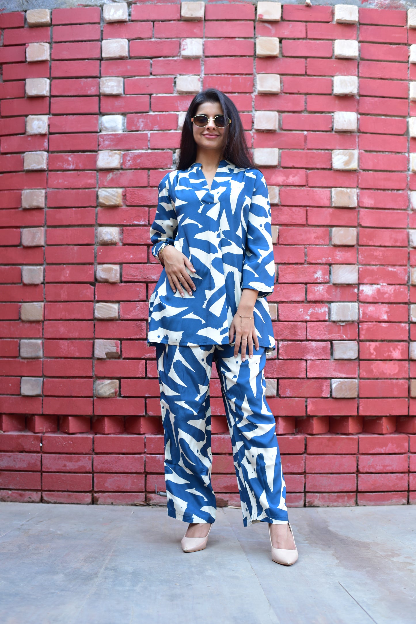 RUSSIAN SILK NAVY BLUE CO-ORD SET