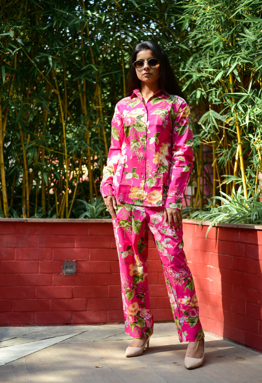 PURE COTTON DARK PINK CO-ORD SET