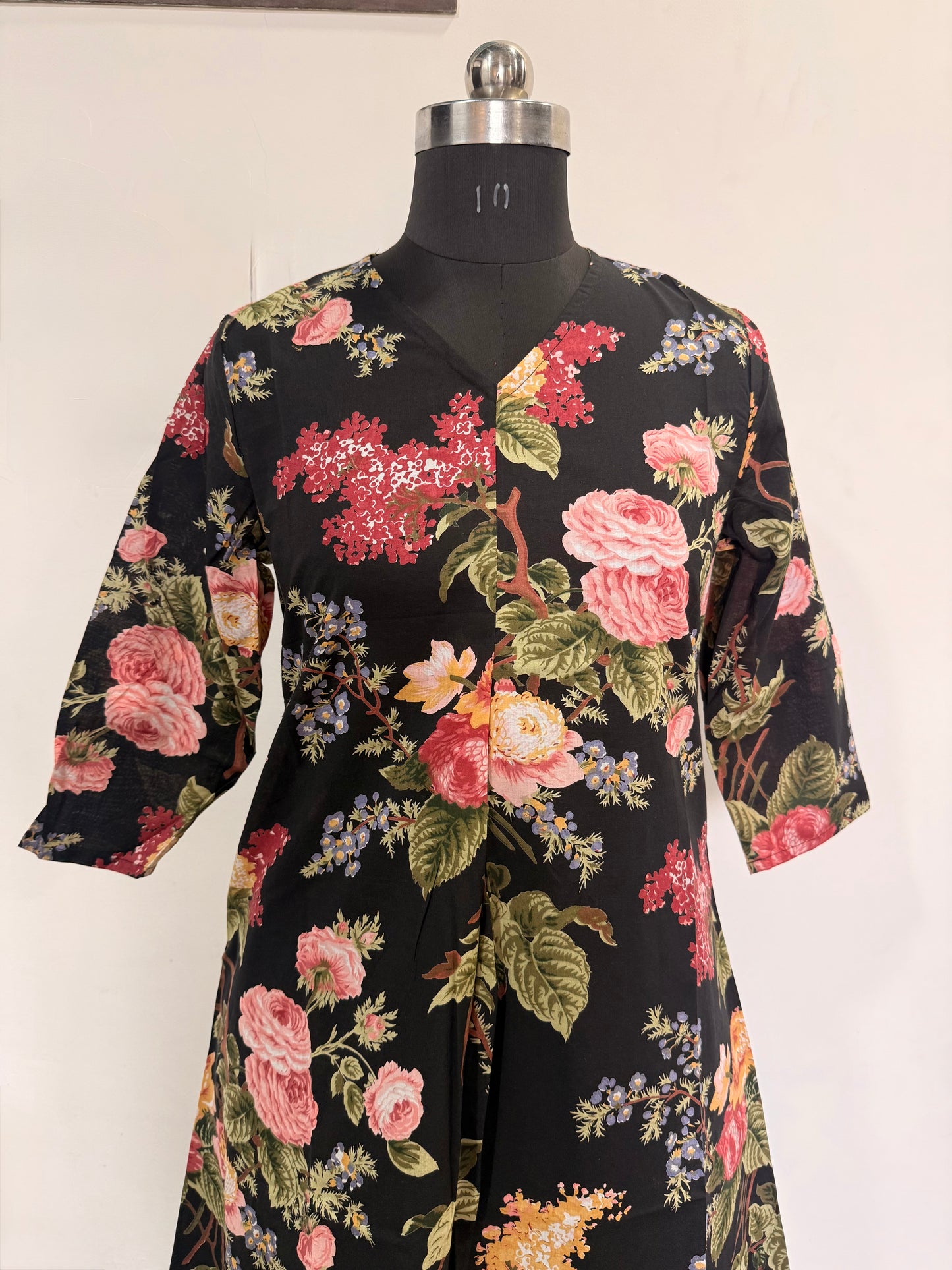Black floral print