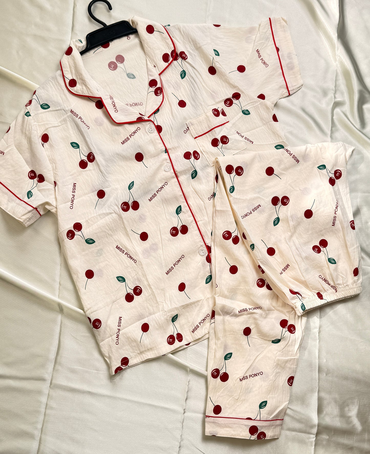 The "Miss Ponyo" Bold Cherry Pj set