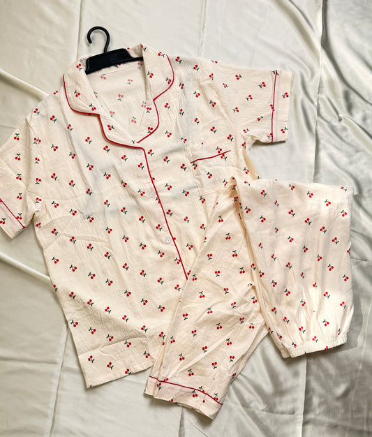 The Dainty Micro-Cherry Pj Set