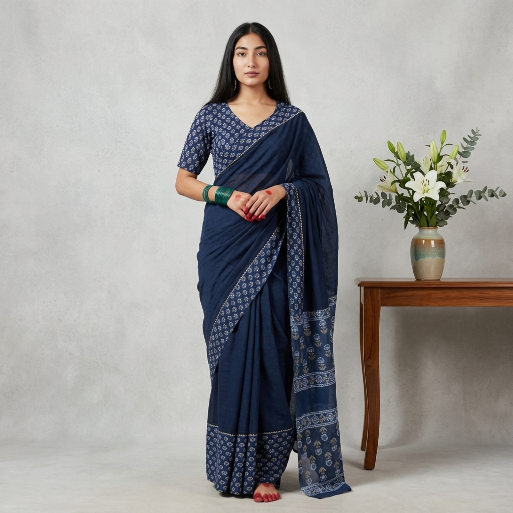 Malmal Cotton Saree – Lightweight Soft Summer Saree for Women