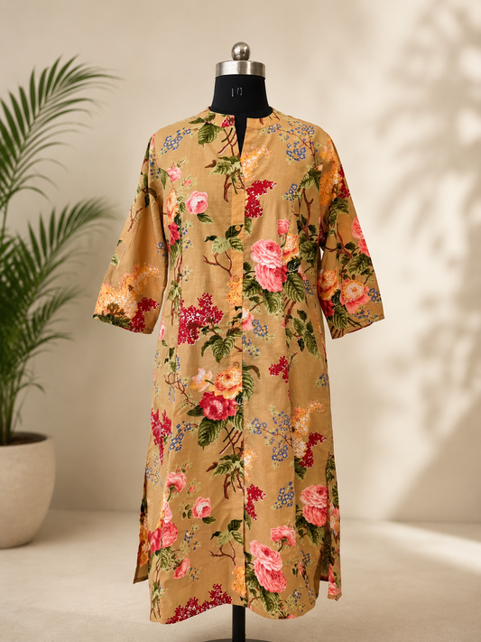 LIGHT BROWN COTTON ALINE