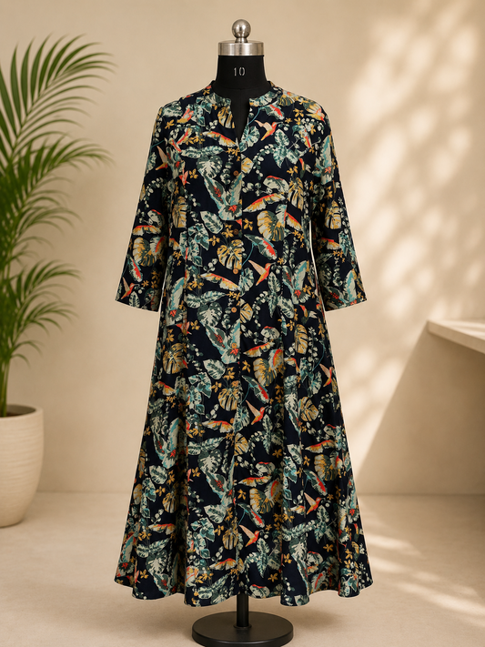 Dark Blue Rayon Kurti