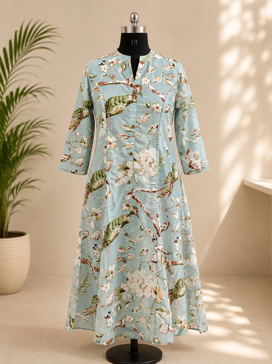 SKY BLUE BIRD PRINT