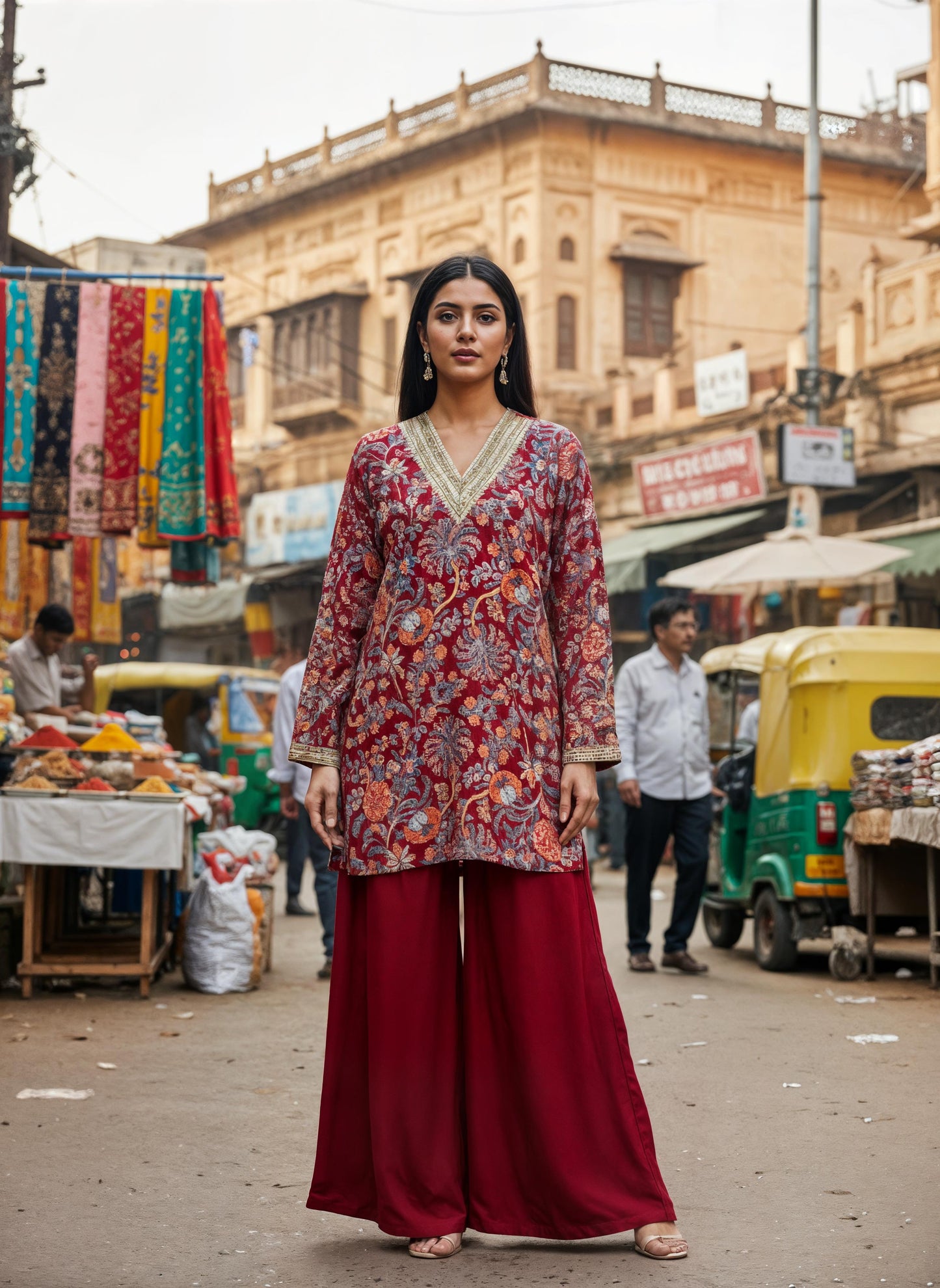 MODAL SILK CO-ORD SET MAROON