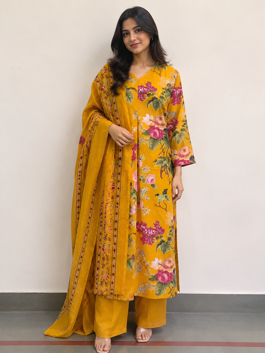 yellow floral print